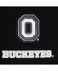 Pro Standard Women's Black Ohio State Buckeyes Rhinestone Boxy Cropped T-Shirt