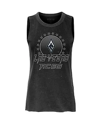 Sportiqe Women's Black Las Vegas Aces Rock Roll Collection Turner Mineral Wash Tank Top