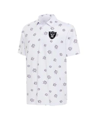 Antigua Men's White Las Vegas Raiders Fireworks Polo Shirt