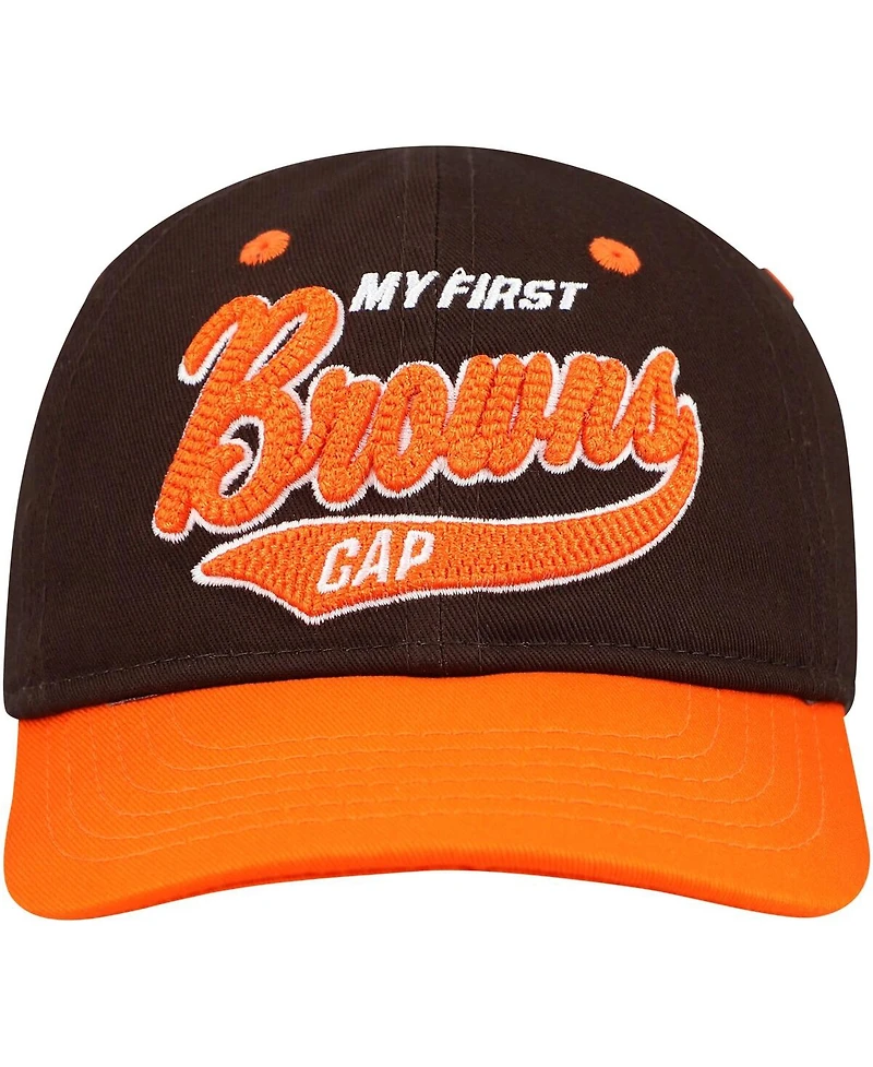 Outerstuff Baby Boys and Girls Brown/Orange Cleveland Browns My First Tail Sweep Slouch Flex Hat