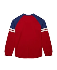 Mitchell & Ness Men's Red New York Rangers Thermal Henley Long Sleeve T-Shirt