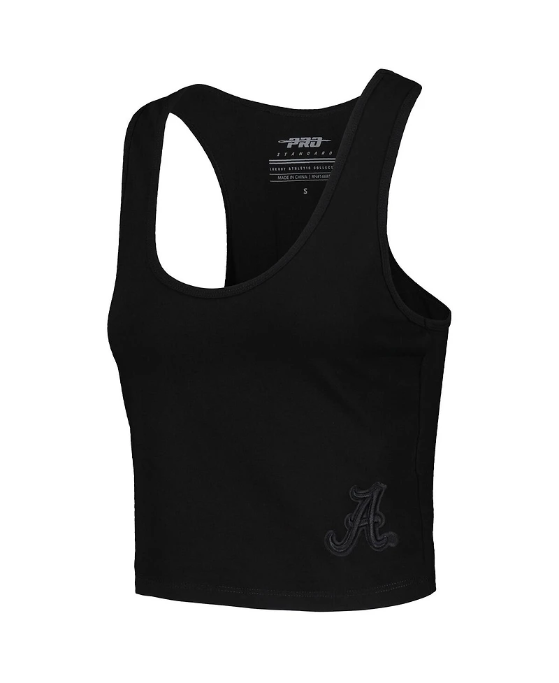 Pro Standard Women's Black Alabama Crimson Tide Tonal Neutral Fitted Waist Length Racerback Tank Top
