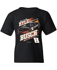 Richard Childress Racing Team Collection Big Boys and Girls Black Kyle Busch Cheddar's Car T-Shirt