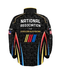 Checkered Flag Sports Men's Black Nascar Full-Snap Nylon Uniform Jacket