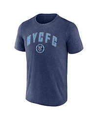 Fanatics Men's Heather Navy New York City Fc Drop Kick T-Shirt
