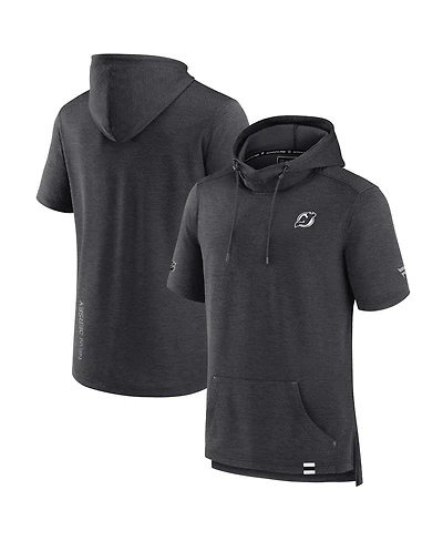 Fanatics Men's Heather Charcoal New Jersey Devils Authentic Pro Pullover Hoodie