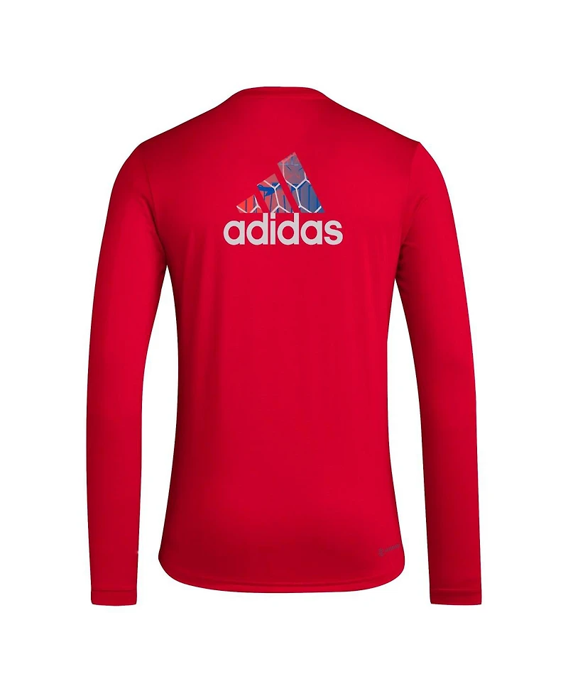 Adidas Men's Red Fc Dallas Local Pop Aeroready Long Sleeve T-Shirt