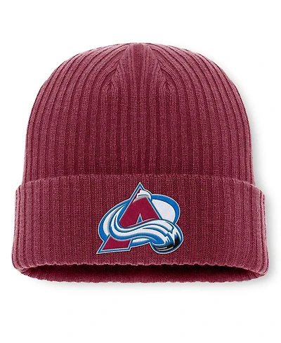 Fanatics Men's Burgundy Colorado Avalanche Logo Cuffed Knit Hat