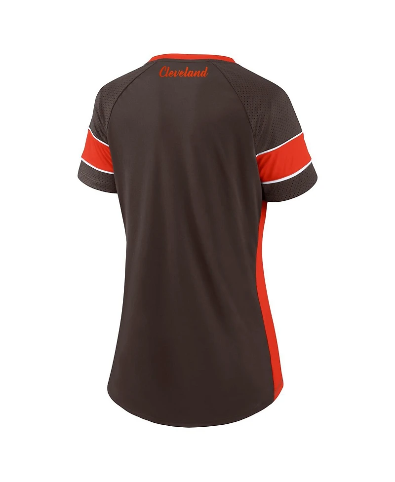 Fanatics Women's Brown Cleveland Browns Athena Lace-Up Top
