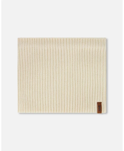 Deux par Deux Baby Unisex Mid-Season Knit Neck Warmer Off-White - Baby