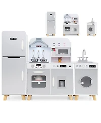Kids Kitchen Playset 3-in-1 with Refrigerator and Washing Machine