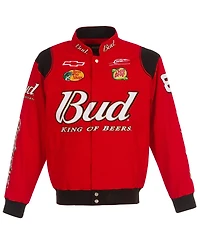 Jh Design Men's Red Dale Earnhardt Jr. Budweiser Full-Snap Twill Jacket