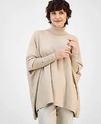 Jm Collection Women's Lurex Shine Turtleneck Poncho Sweater, Macy's Exclusive