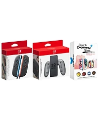 Nintendo Switch 2 Joy-Cons Blue/Red with Charging Grip and MightySkins Code Bundle
