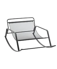 Casainc Rocking Chair with Extra-Wide leather Upholstered Gliding Boucle Reclining