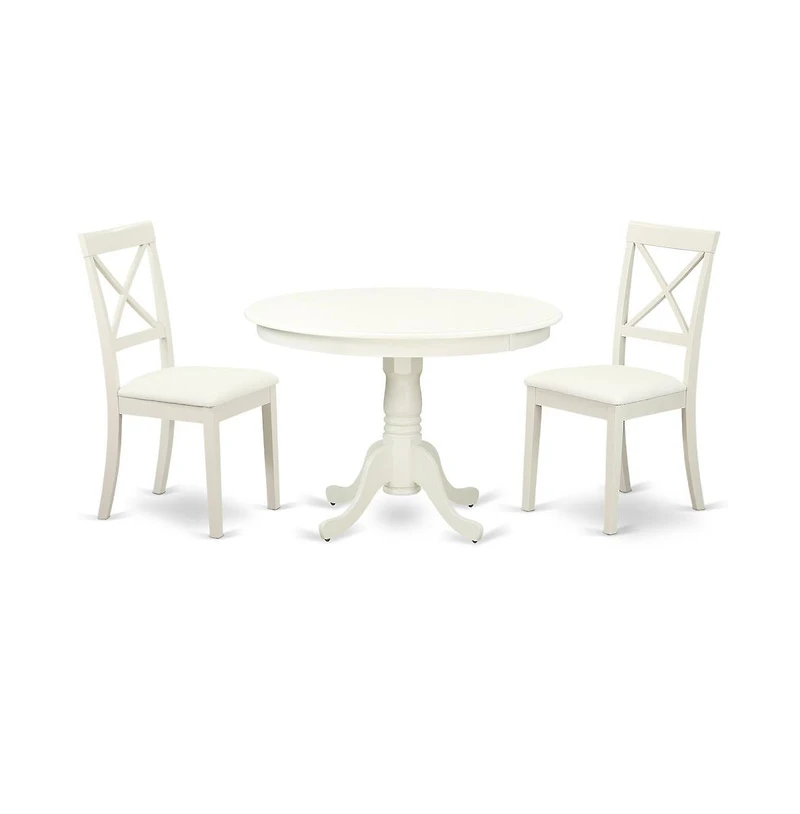 East West Furniture Dining Room Set Linen White