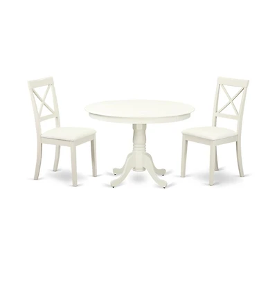 East West Furniture Dining Room Set Linen White