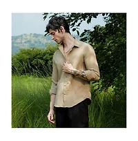 Campus Sutra Men's Ruche-Textured Shirt