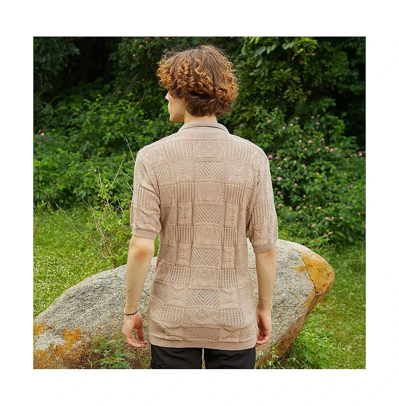 Campus Sutra Men's Patch-Knit Shirt