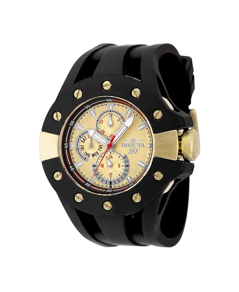Invicta Men's S1 Rally Quartz Chronograph Silver, Red