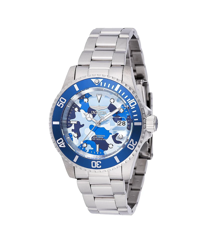 Invicta Men's 48570 Pro Diver Quartz 3 Hand Camouflage, Blue