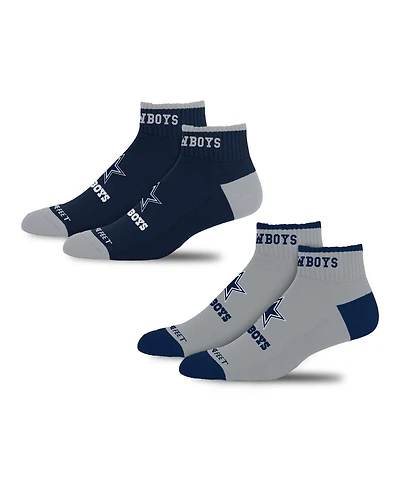 For Bare Feet Men's and Women's Dallas Cowboys Front and Center 2-Pack Ankle Socks Set