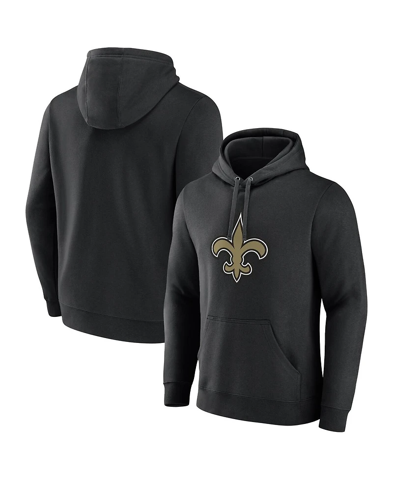 Fanatics Men's Black New Orleans Saints Primary Logo Fleece Pullover Hoodie
