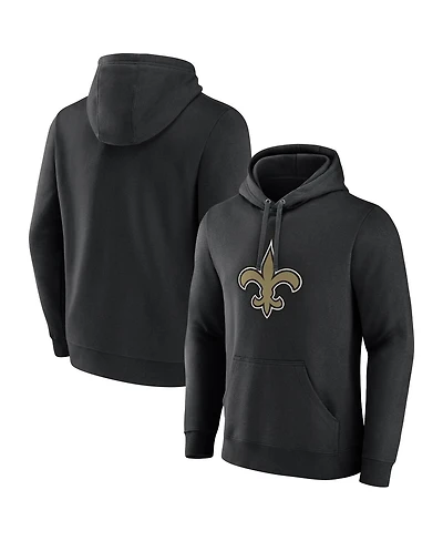 Fanatics Men's Black New Orleans Saints Primary Logo Fleece Pullover Hoodie