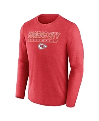 Fanatics Men's Heather Red Kansas City Chiefs Fundamentals Long Sleeve T-Shirt