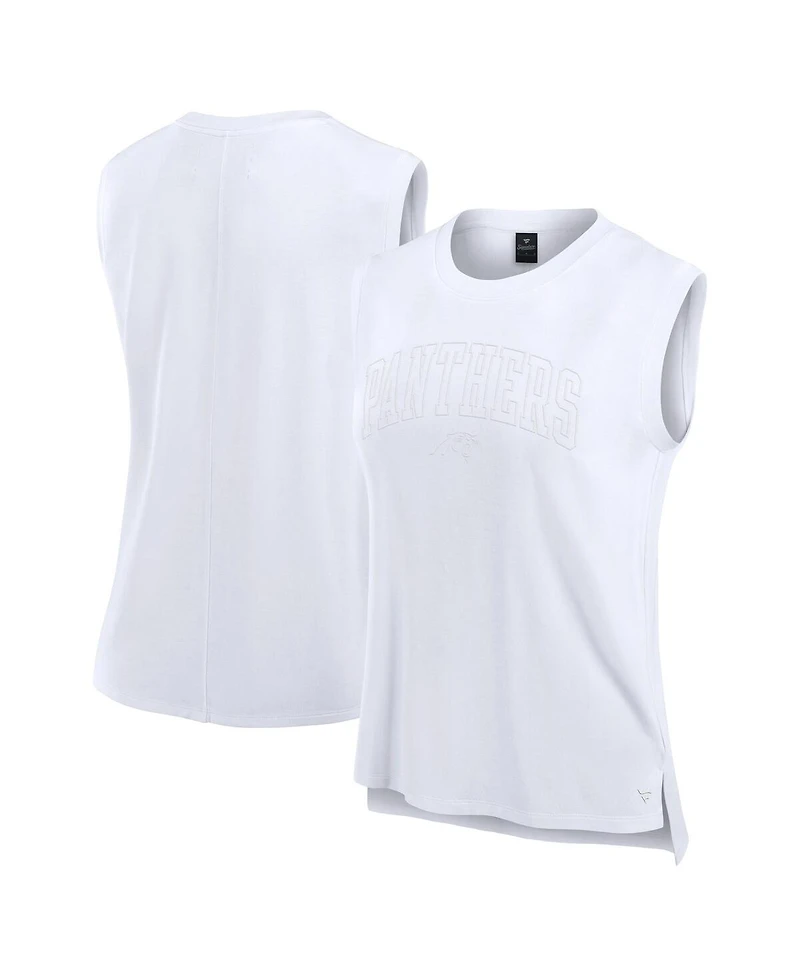Fanatics Women's White Carolina Panthers Studio Gym Tank Top
