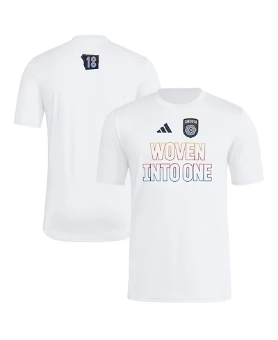 Adidas Men's White San Diego Fc 2025 Jersey Hook Aeroready T-Shirt