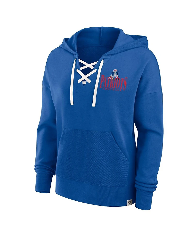 Fanatics Women's Royal New England Patriots Blitz Left Lace-Up Pullover Hoodie