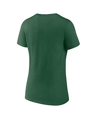 Fanatics Women's Green New York Jets Team Lock-Up V-Neck T-Shirt