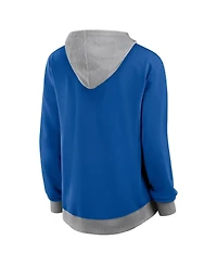 Logo Athletic Women's Blue New York Knicks Hit It French Terry Full-Zip Hoodie