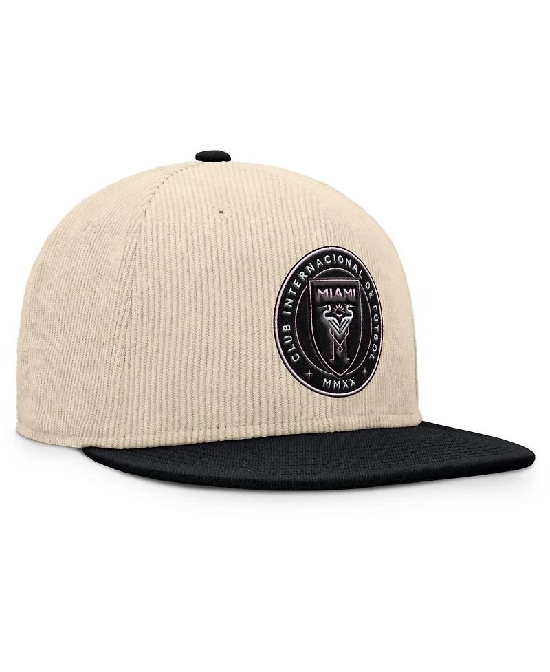 Fanatics Men's Cream Inter Miami Cf Tempo Corduroy Snapback Hat