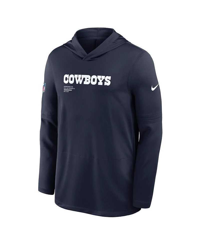 Nike Men's Navy Dallas Cowboys Sideline Pure Performance Long Sleeve Hoodie T-Shirt