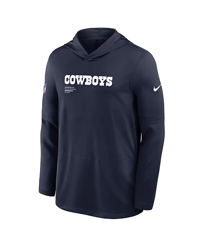 Nike Men's Navy Dallas Cowboys Sideline Pure Performance Long Sleeve Hoodie T-Shirt