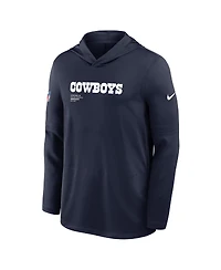 Nike Men's Navy Dallas Cowboys Sideline Pure Performance Long Sleeve Hoodie T-Shirt