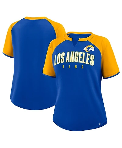 Fanatics Women's Royal/Gold Los Angeles Rams Height Advantage T-Shirt