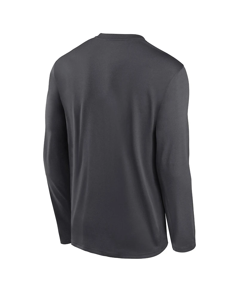 Nike Men's Anthracite Kansas City Chiefs Primetime Legend Icon Performance Long Sleeve T-Shirt