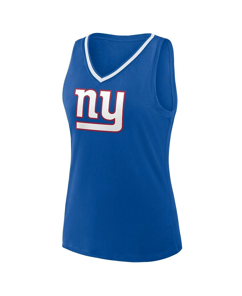 Logo Athletic Women's Royal New York Giants Stellar Win V-Neck Tank Top
