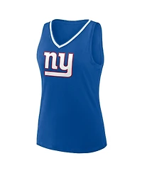 Logo Athletic Women's Royal New York Giants Stellar Win V-Neck Tank Top