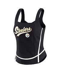 Wear by Erin Andrews Women's Black Pittsburgh Steelers Square Neck Tank Top