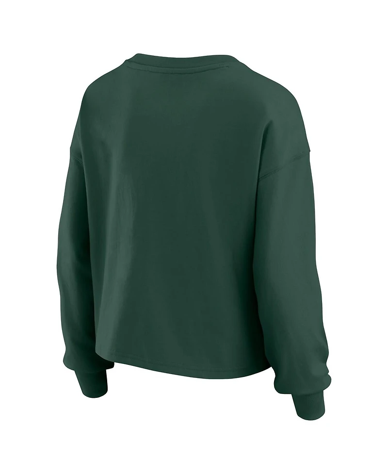 Wear by Erin Andrews Women's 2-Piece Green Bay Packers Heavy Rugby Jersey Long Sleeve T-Shirt and Shorts Lounge Set