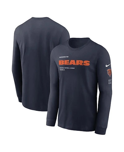 Nike Men's Navy Chicago Bears Play to Win Essential Long Sleeve T-Shirt