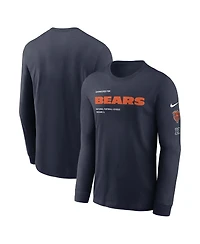 Nike Men's Navy Chicago Bears Play to Win Essential Long Sleeve T-Shirt