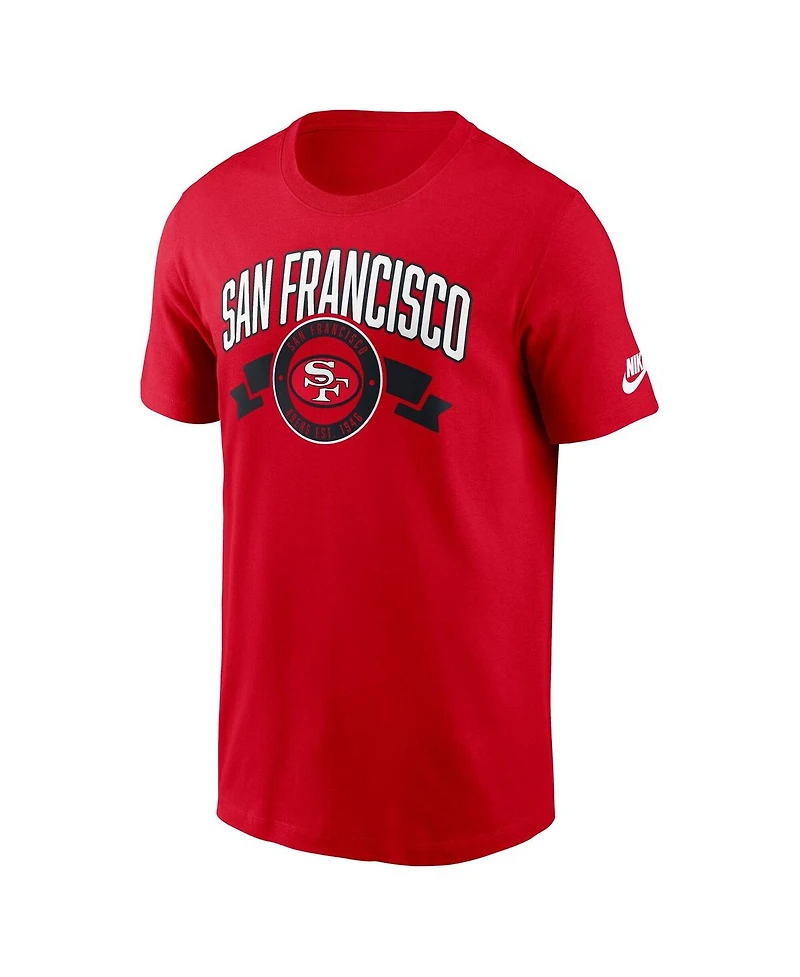 Nike Men's Scarlet San Francisco 49ers Rewind Front and Back Hit Essential T-Shirt