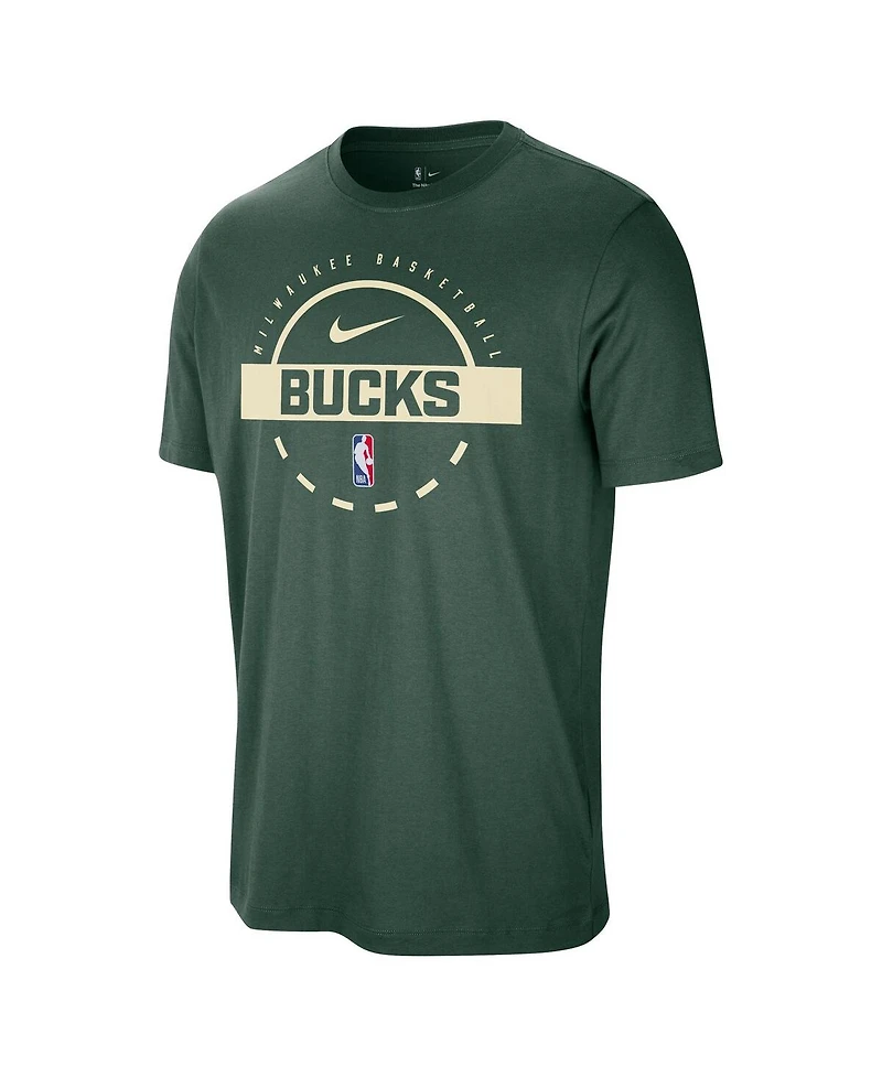 Nike Men's Hunter Green Milwaukee Bucks Authentic Practice T-Shirt