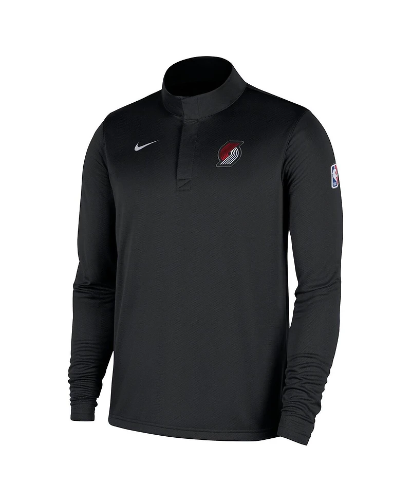 Nike Men's Black Portland Trail Blazers 2025/26 Authentic Coaches Quarter-Zip Pullover Jacket