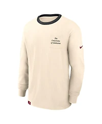 Nike Men's Natural Alabama Crimson Tide Athletic Prep Max90 Pocket Logo Long Sleeve T-Shirt